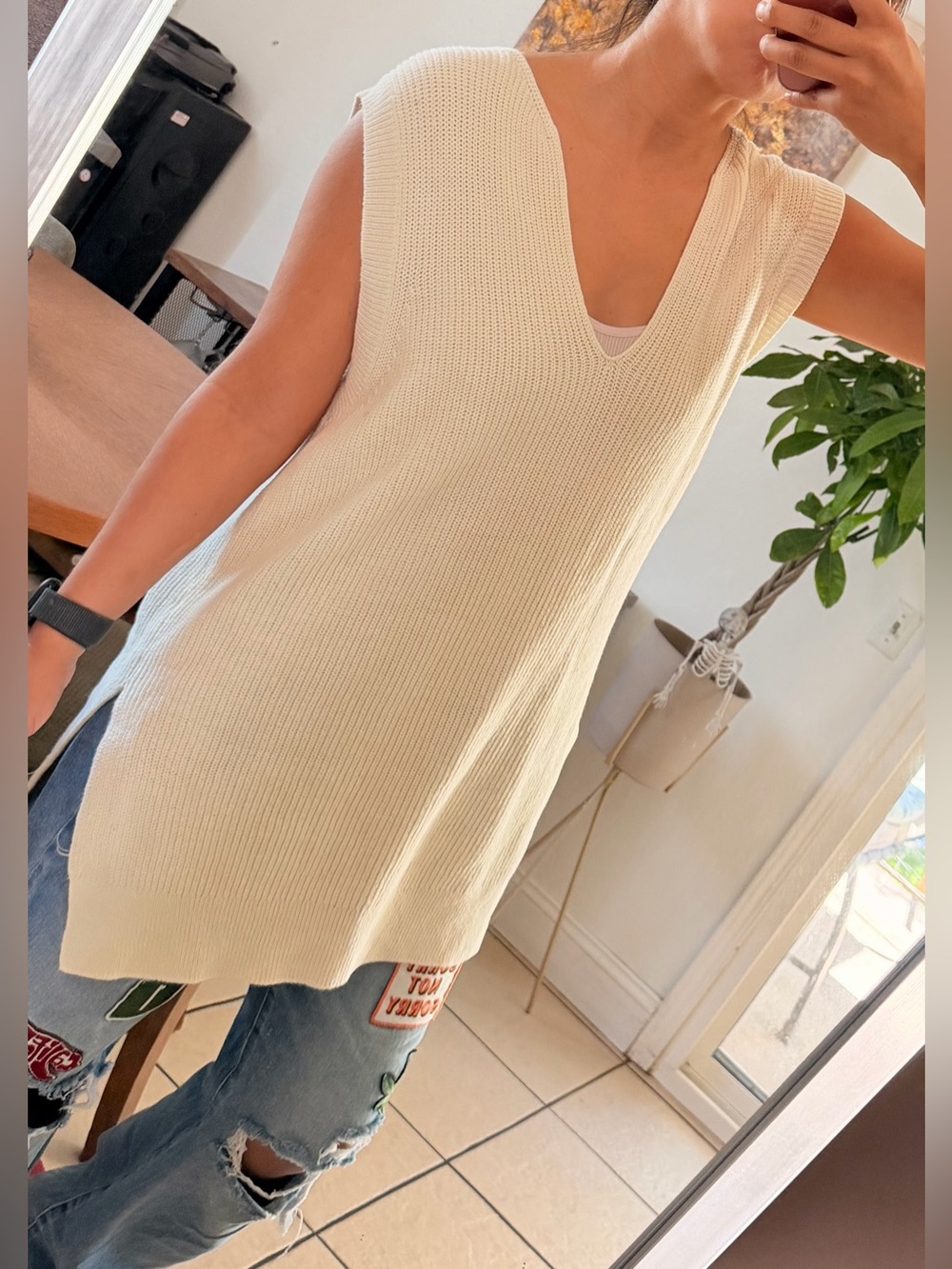 Zara Oversized Long Knit Sweater Vest / Tunica Size S